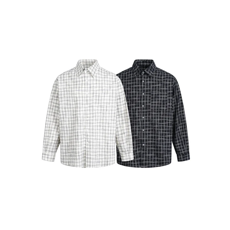 Damen Oversize-Hemd aus Leinen‑Baumwoll‑Mix mit feinem Karomuster Nord Taschen