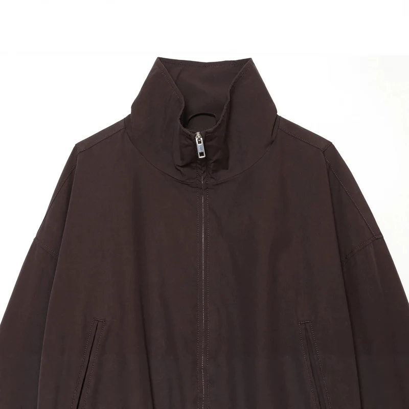 Damen utilitaristische Kurzjacke mit Reißverschluss und Hemdkragen Nord Taschen
