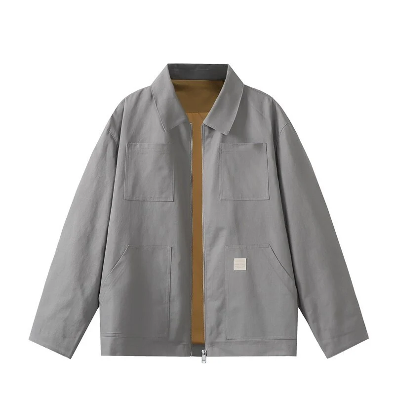 Herren Utility-Worker-Jacke mit durchgehendem Reißverschluss, aufgesetzten Taschen und geradem Schnitt Nord Taschen
