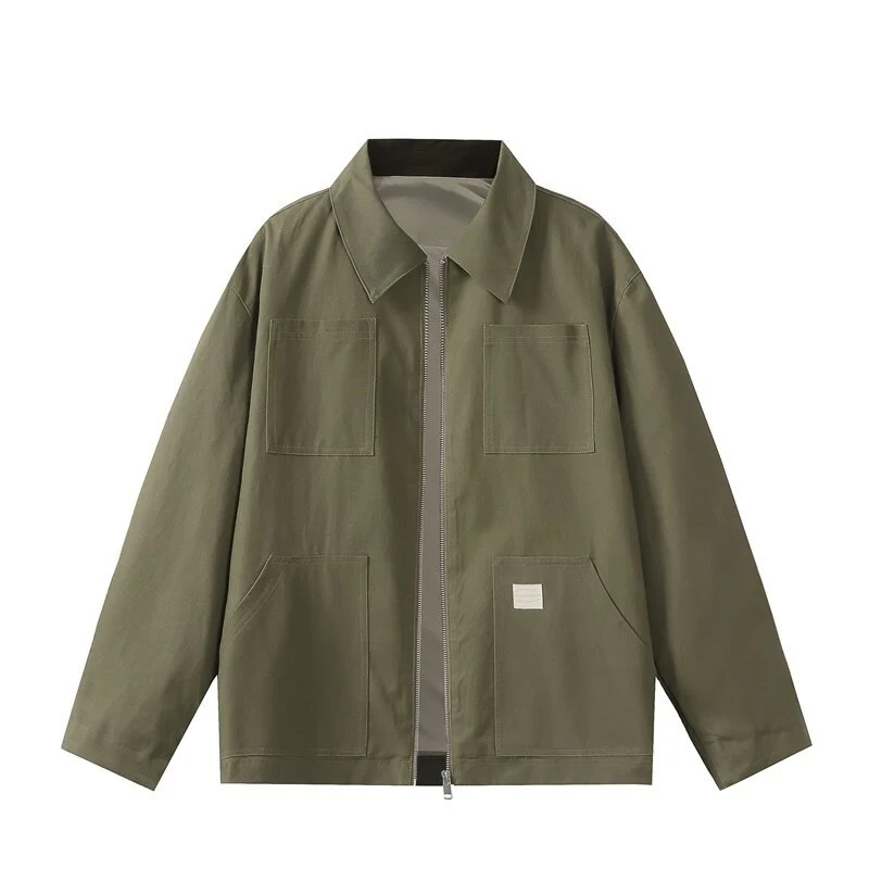 Herren Utility-Worker-Jacke mit durchgehendem Reißverschluss, aufgesetzten Taschen und geradem Schnitt Nord Taschen