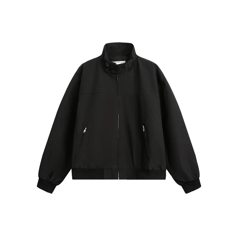 Herren Urbaner Microfaser-Blouson mit Stehkragen, verdeckter Knopfleiste und Reißverschlusstaschen Nord Taschen