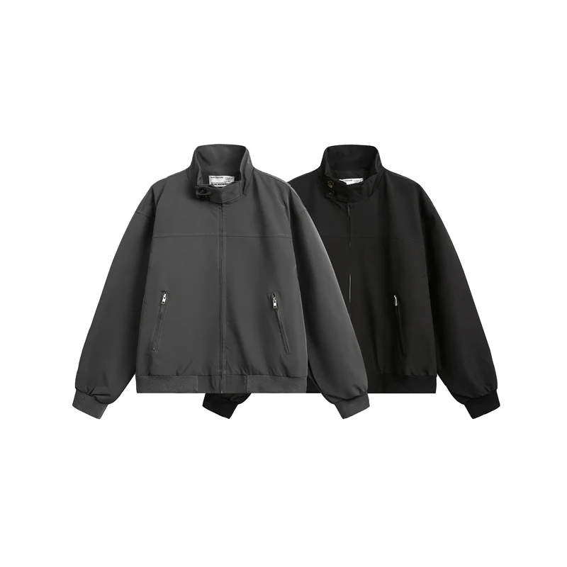 Herren Urbaner Microfaser-Blouson mit Stehkragen, verdeckter Knopfleiste und Reißverschlusstaschen Nord Taschen