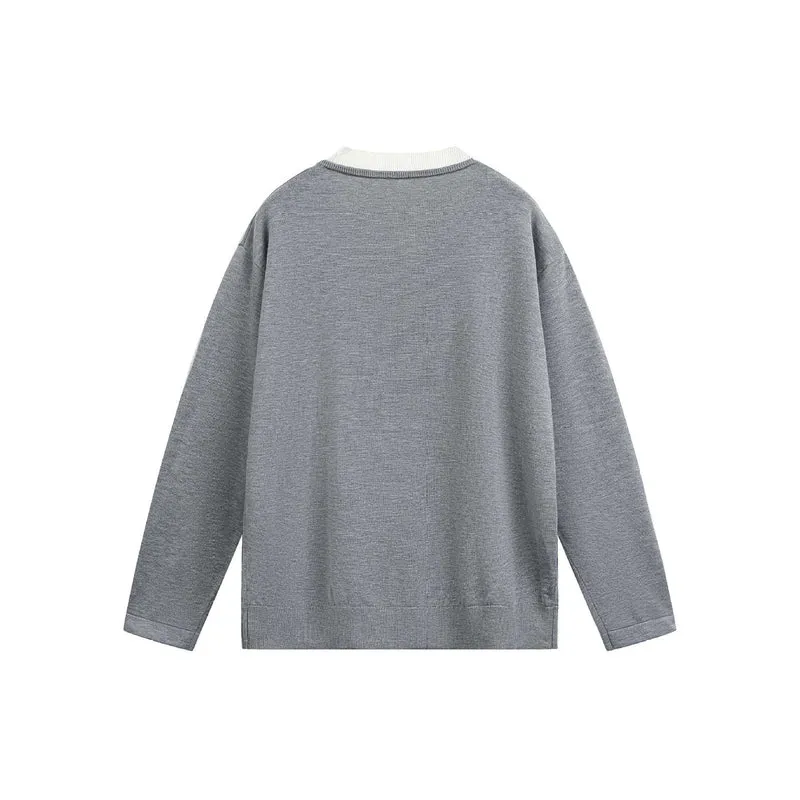 Unisex Lässiges Oversize‑Sweatshirt mit Henley‑Knopfleiste und geripptem Layer‑Kragen Nord Taschen