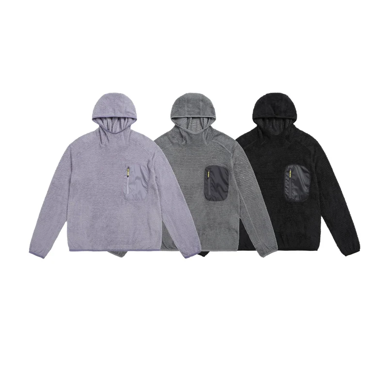 Unisex kuscheliger Kapuzen-Fleecepullover mit Brust-Reißverschlusstasche und elastischem Saum Nord Taschen