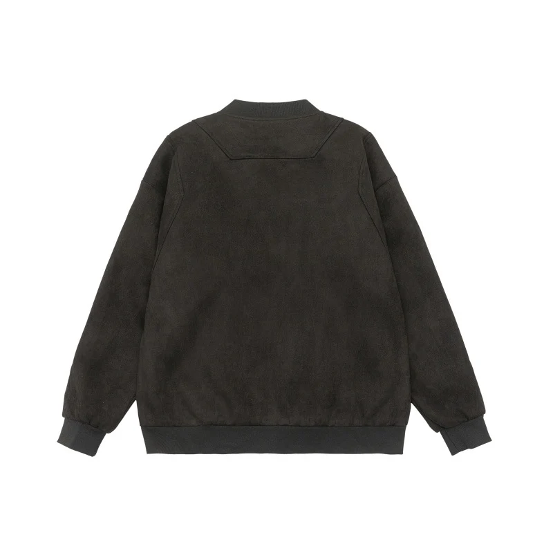 Unisex Kurzblouson im Vintage‑Suede‑Look mit Brustklappen, Reißverschlusstaschen und Rippbündchen Nord Taschen