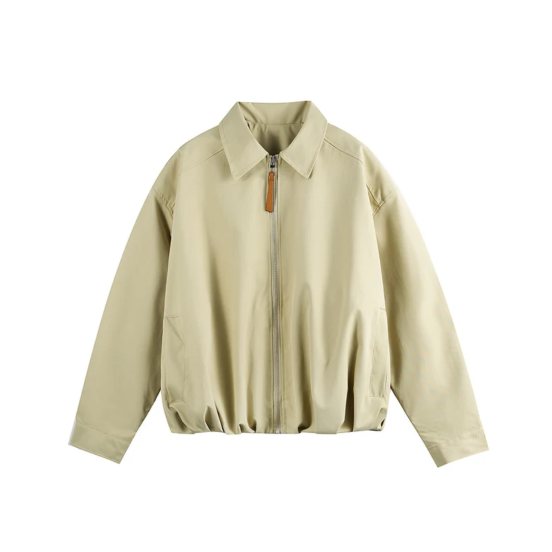 Unisex Kurzblouson im Boxy‑Cut mit Hemdkragen und gerafftem Saum Nord Taschen