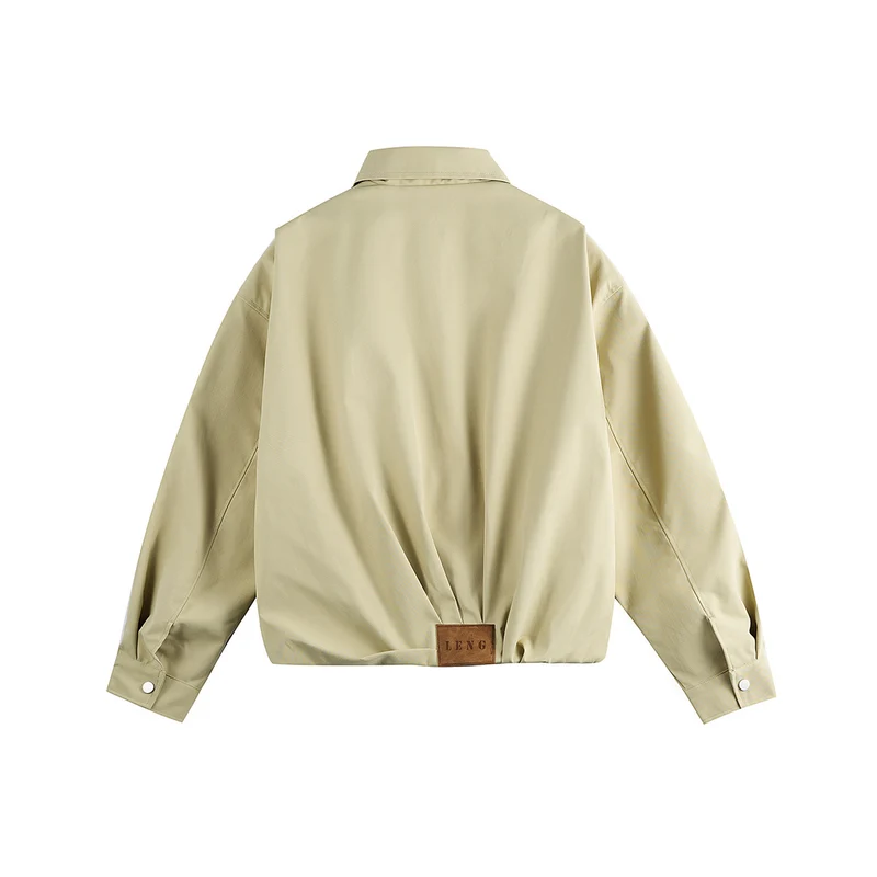 Unisex Kurzblouson im Boxy‑Cut mit Hemdkragen und gerafftem Saum Nord Taschen