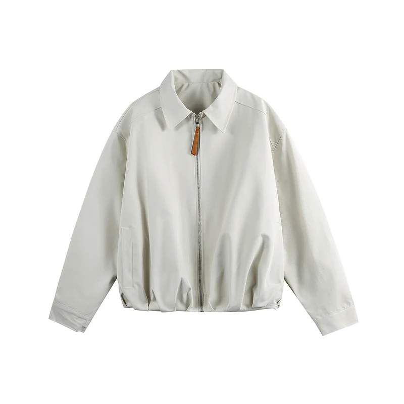 Unisex Kurzblouson im Boxy‑Cut mit Hemdkragen und gerafftem Saum Nord Taschen