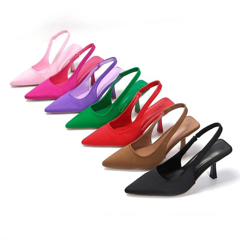 Damen Slingback-Pumps mit spitzem Zehenbereich und elegantem Absatz