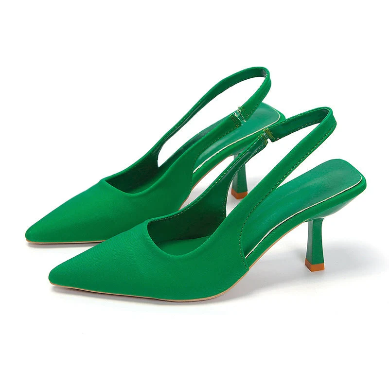 Damen Slingback-Pumps mit spitzem Zehenbereich und elegantem Absatz