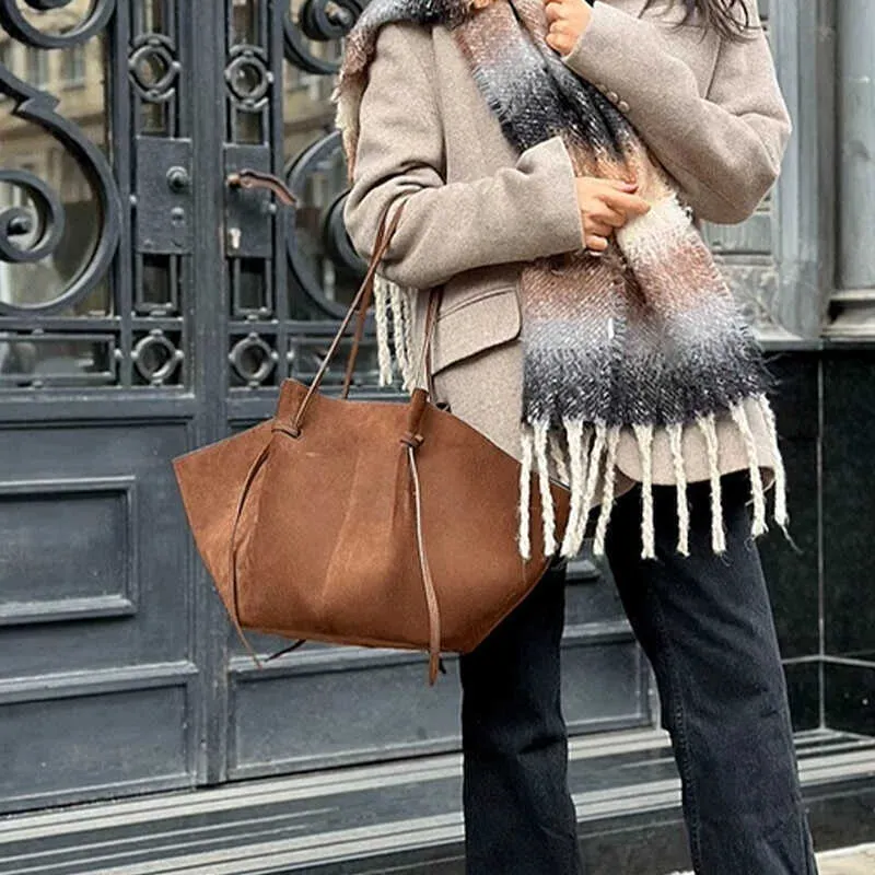 Arvani | Große Wildleder Tragetasche, Übergroße Schultertasche für Frauen