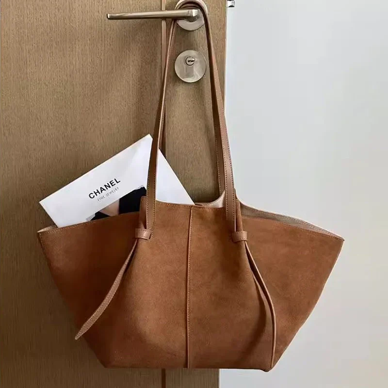 Arvani | Große Wildleder Tragetasche, Übergroße Schultertasche für Frauen