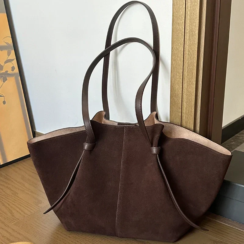 Arvani | Große Wildleder Tragetasche, Übergroße Schultertasche für Frauen