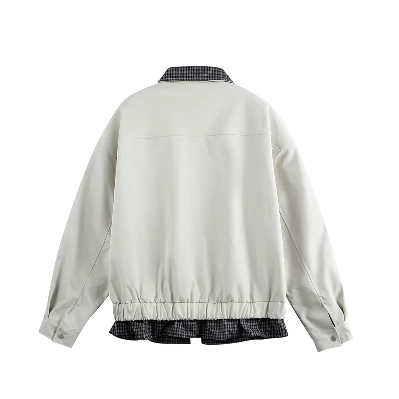 Herren Layered-Optik Blousonjacke mit Karokragen und verstellbarem Saum Nord Taschen