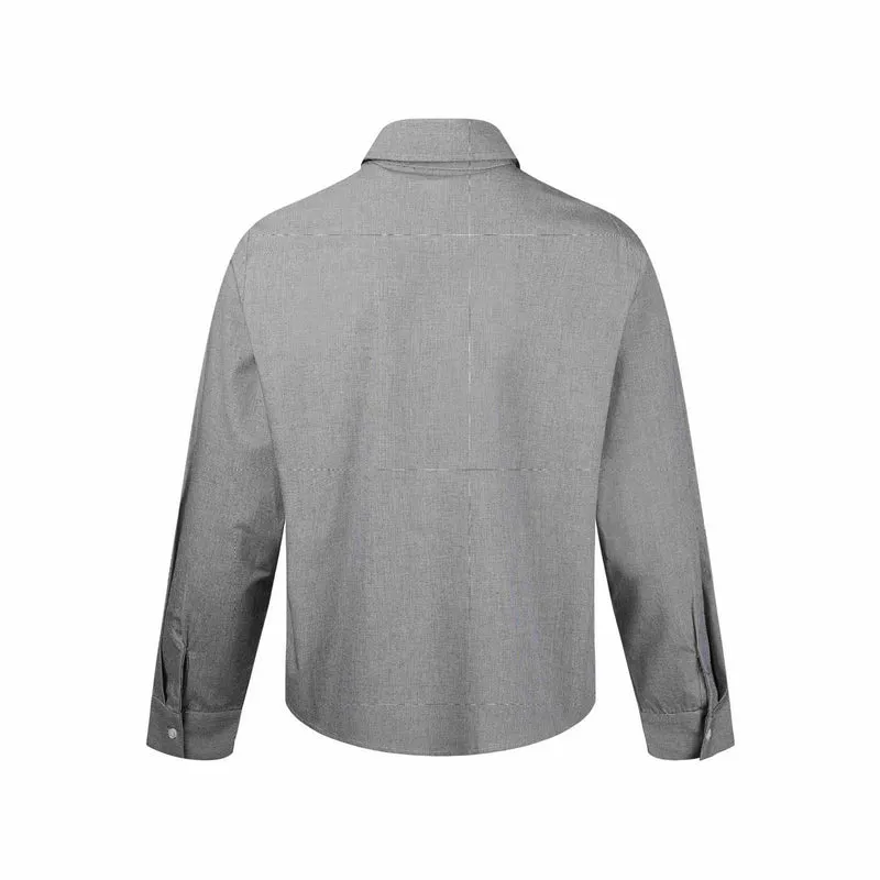 Herren Kurzjacke mit Hemdkragen, Zwei‑Wege‑Reißverschluss und feiner Struktur Nord Taschen