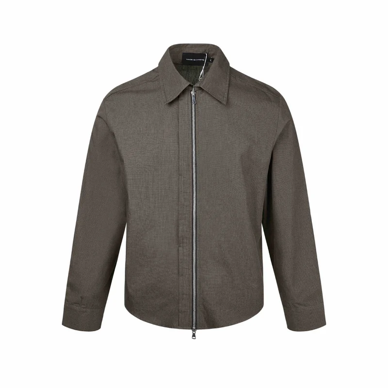 Herren Kurzjacke mit Hemdkragen, Zwei‑Wege‑Reißverschluss und feiner Struktur Nord Taschen
