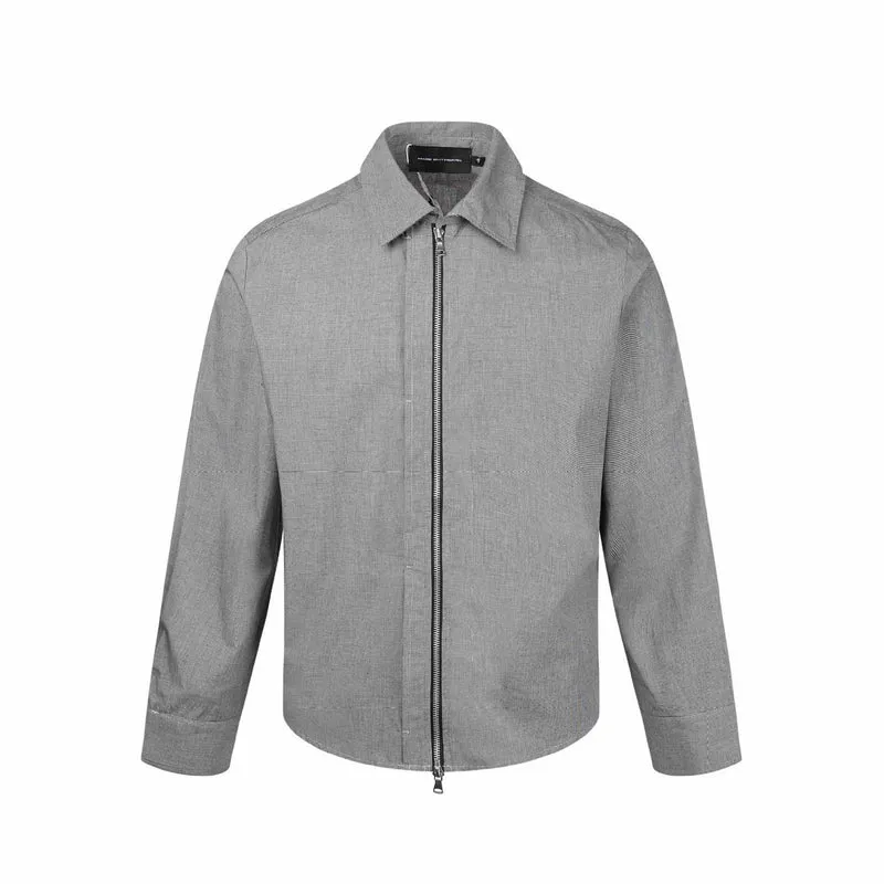 Herren Kurzjacke mit Hemdkragen, Zwei‑Wege‑Reißverschluss und feiner Struktur Nord Taschen