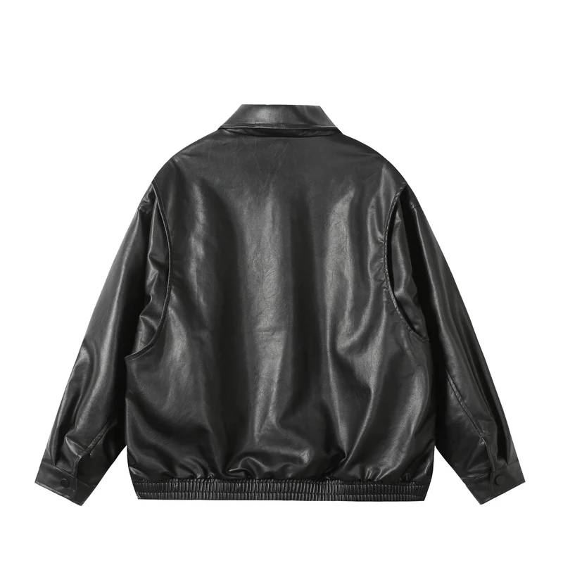 Damen Oversize Glattleder‑Optik Blousonjacke mit elastischem Saum und Metall‑Logo Nord Taschen