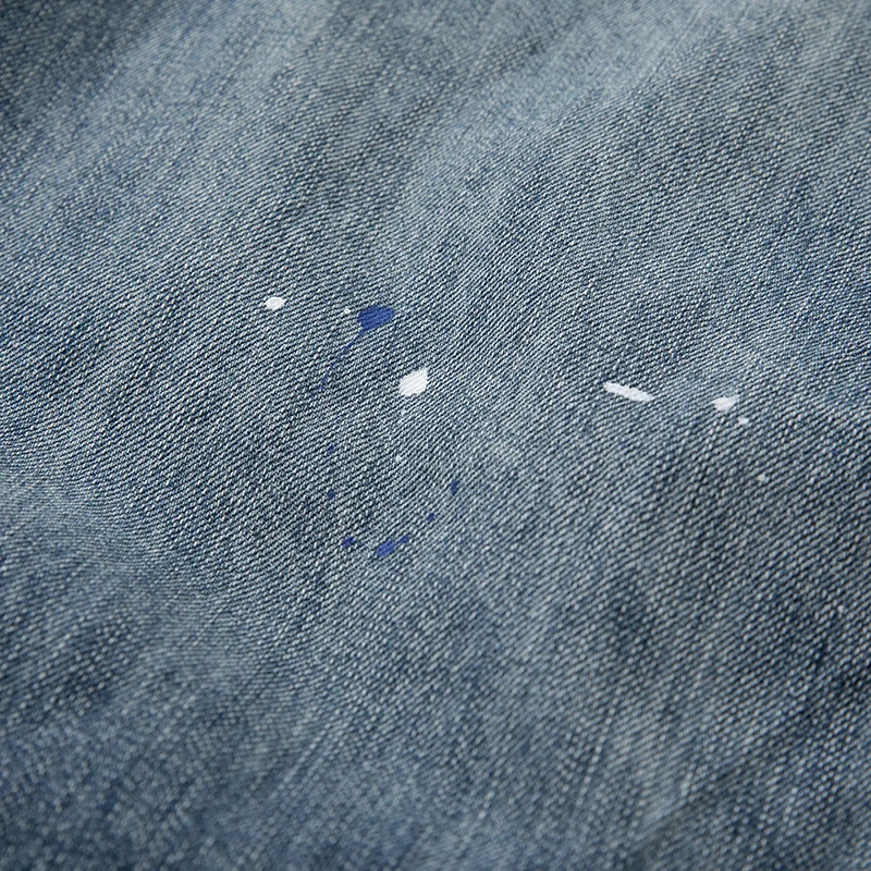 Damen Weit geschnittene High‑Waist Jeans mit Kordelzug, Farb‑Sprenkel und Used‑Waschung Nord Taschen