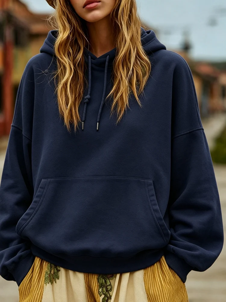 Damen Oversize-Kapuzenpullover mit Kängurutasche und Relaxed-Fit Nord Taschen