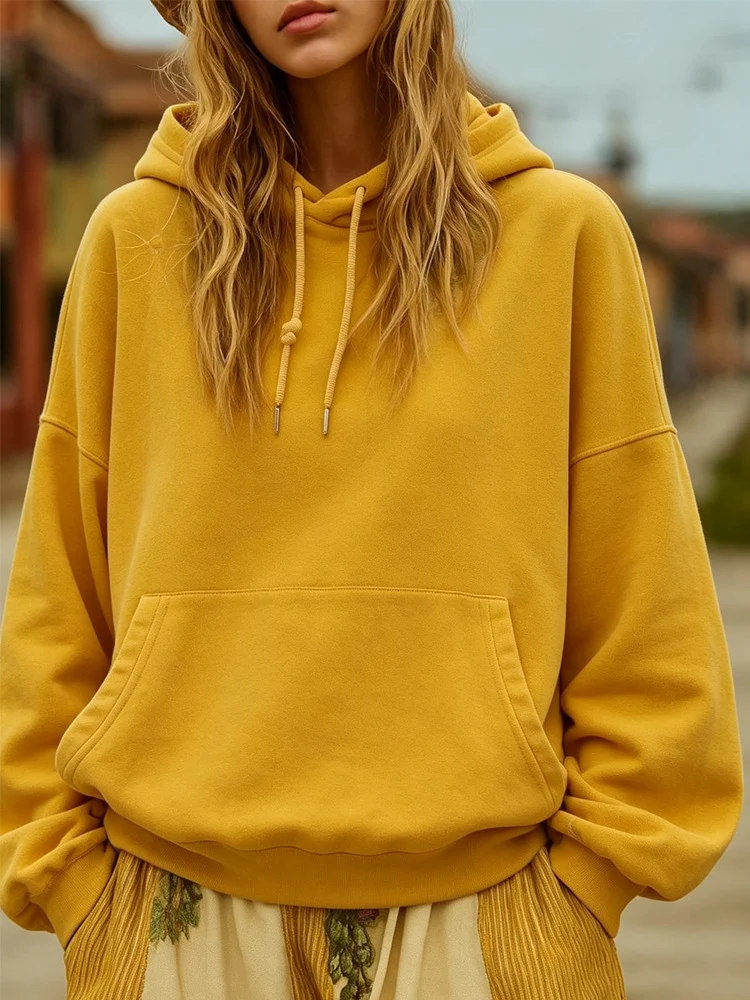 Damen Oversize-Kapuzenpullover mit Kängurutasche und Relaxed-Fit Nord Taschen