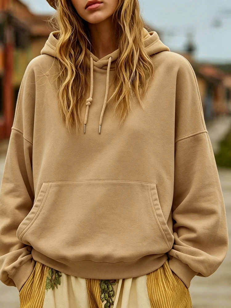 Damen Oversize-Kapuzenpullover mit Kängurutasche und Relaxed-Fit Nord Taschen
