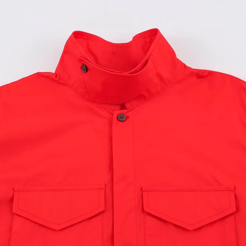 Damen Oversize‑Hemdenjacke mit Stehkragen und aufgesetzten Brusttaschen Nord Taschen