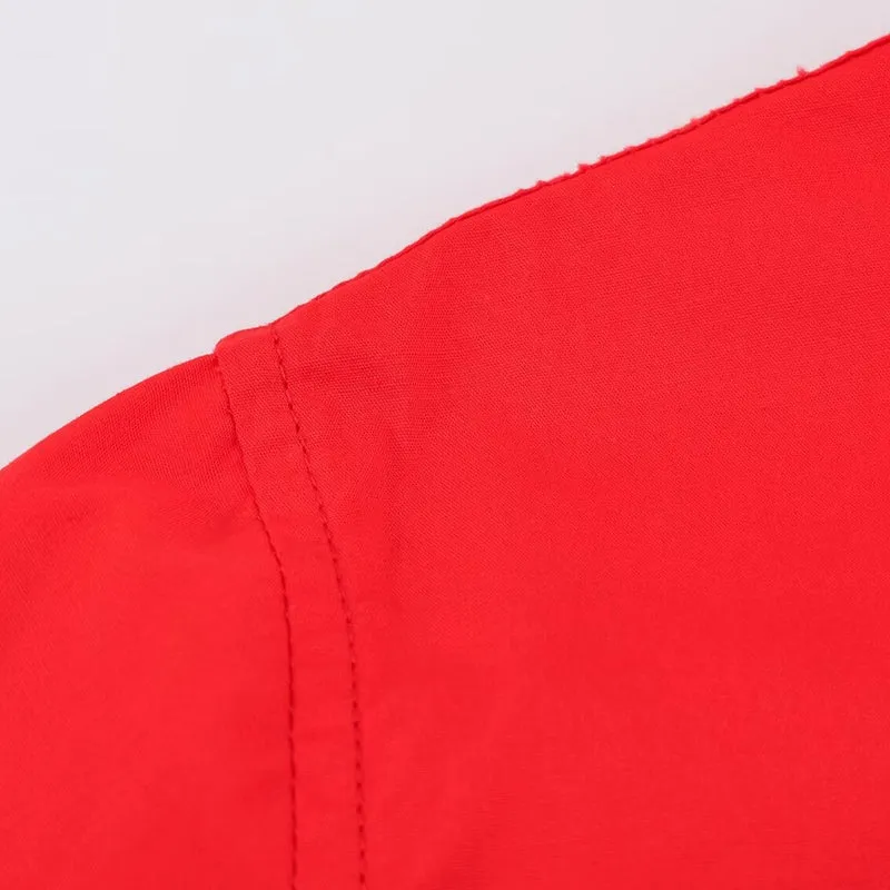 Damen Oversize‑Hemdenjacke mit Stehkragen und aufgesetzten Brusttaschen Nord Taschen