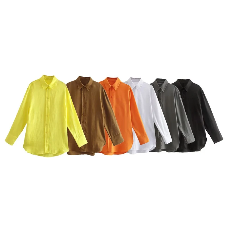 Damen Oversize-Hemdbluse mit verlängertem Rückenteil, kastigem Schnitt und durchgehender Knopfleiste Nord Taschen
