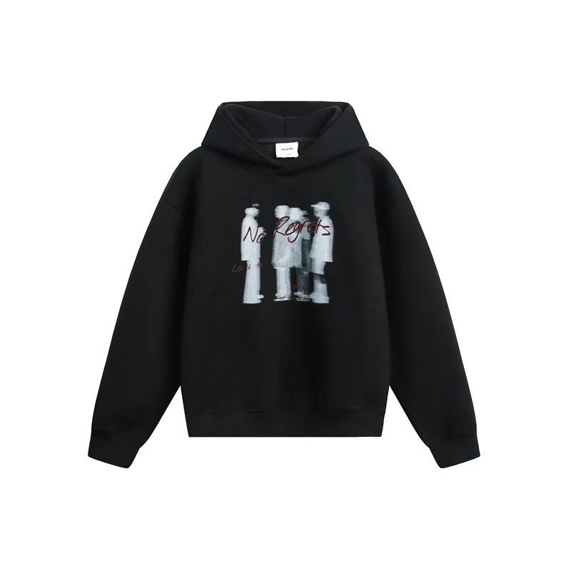 Unisex Kapuzenpullover im Oversize-Schnitt mit verschwommenem Figur-Grafikprint Nord Taschen