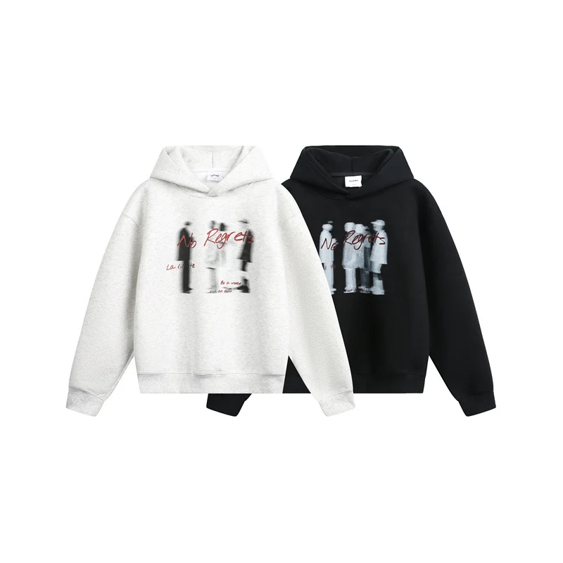 Unisex Kapuzenpullover im Oversize-Schnitt mit verschwommenem Figur-Grafikprint Nord Taschen
