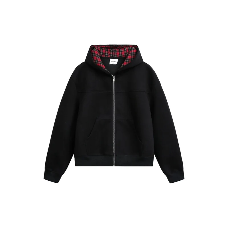 Unisex Kapuzenjacke mit Karofutter und durchgehendem Reißverschluss Nord Taschen