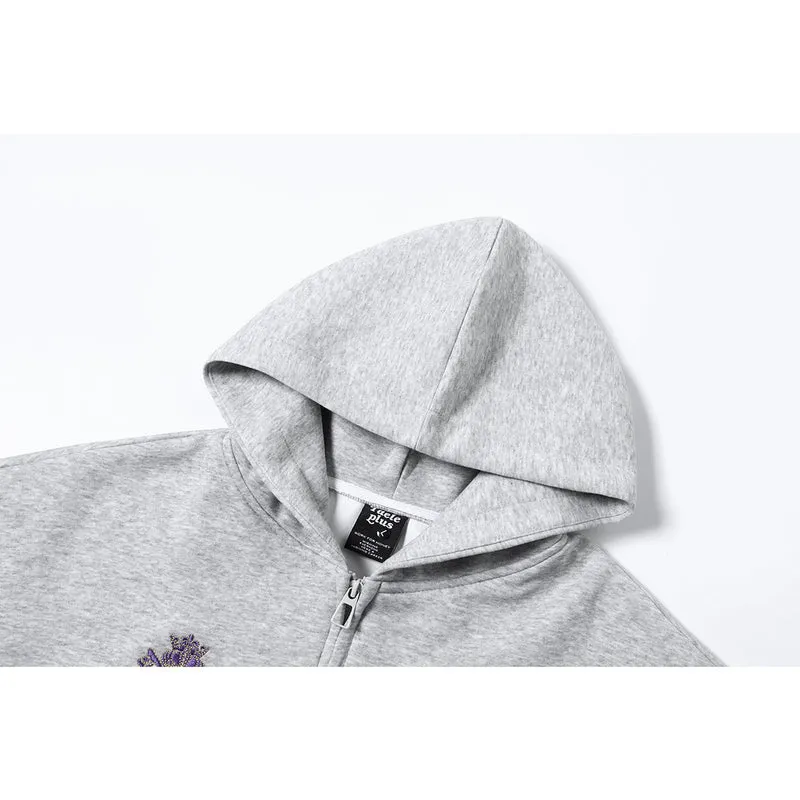 Unisex Kapuzen‑Zipjacke mit gestickten Wappen und Frontprint Nord Taschen