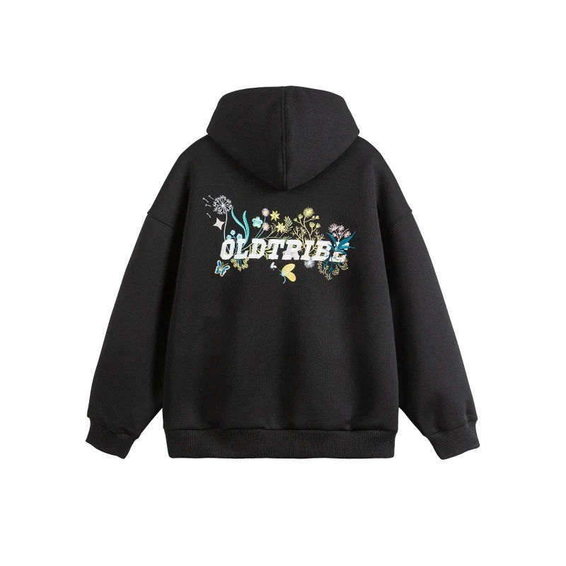 Unisex Kapuzen‑Zipjacke aus strukturierter Waffelqualität im Boxy‑Cut mit Zwei‑Wege‑Reißverschluss Nord Taschen
