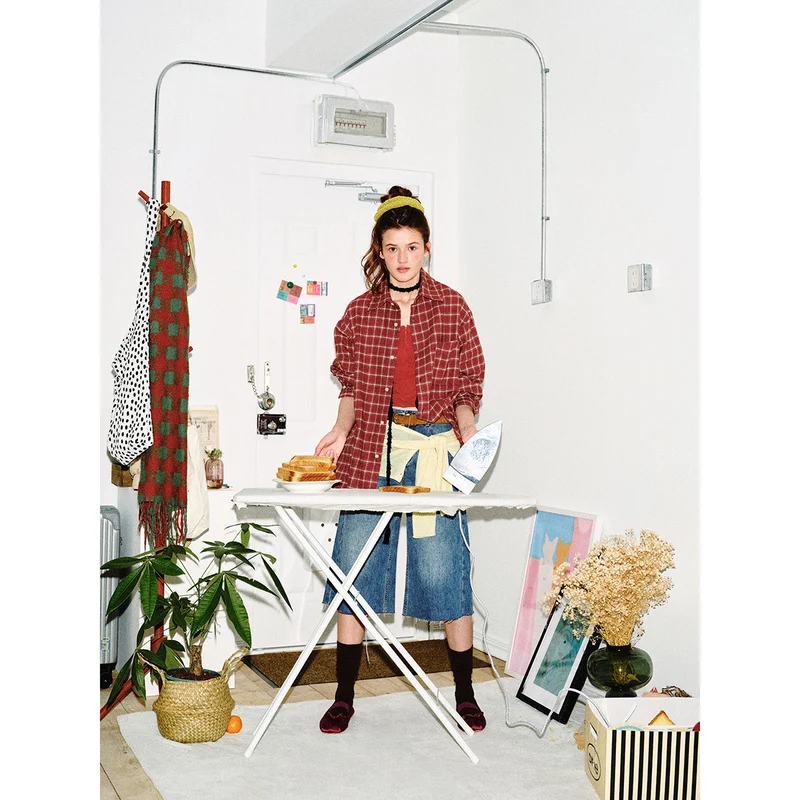Herren Karierte Flanell-Hemdjacke im Oversized-Boxy-Schnitt mit Brusttasche Nord Taschen