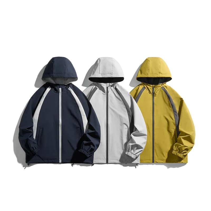 Herren Kapuzen-Windjacke im sportiven Colorblock-Design mit verstellbarem Saum Nord Taschen