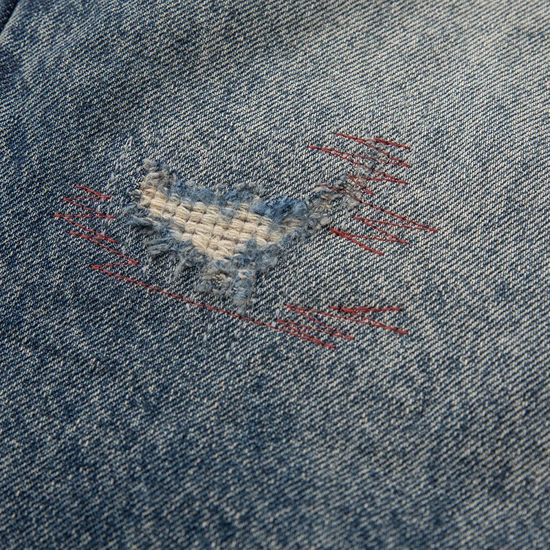 Damen Locker geschnittene Vintage-Denim-Jeans mit ausgefransten Details und verkürztem Bein Nord Taschen