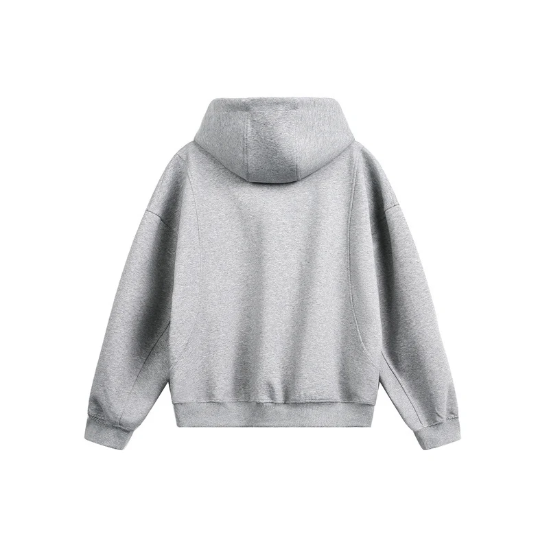 Damen Locker geschnittene Reißverschluss-Hoodie mit hohem Funnelkragen und Zwei-Wege-Funktion Nord Taschen