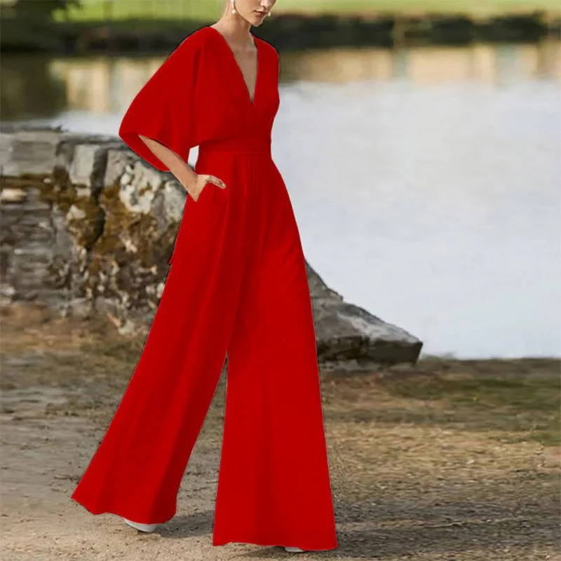 Stilvoller Damen-Jumpsuit mit Halben Ärmeln