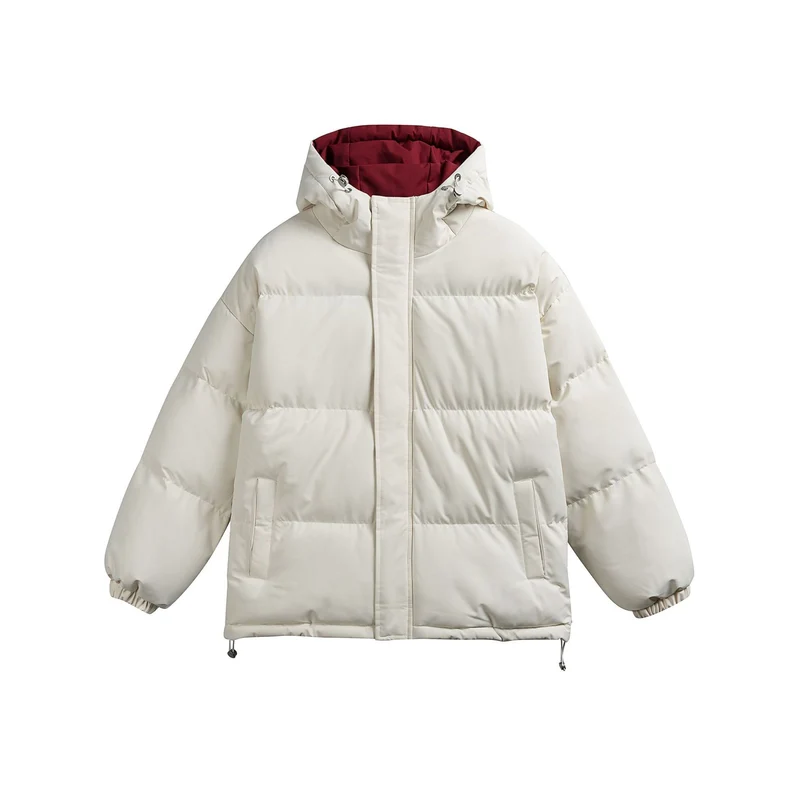 Damen Wattierte Kapuzen‑Steppjacke im Oversize‑Pufferschnitt mit Tunnelzugbund Nord Taschen