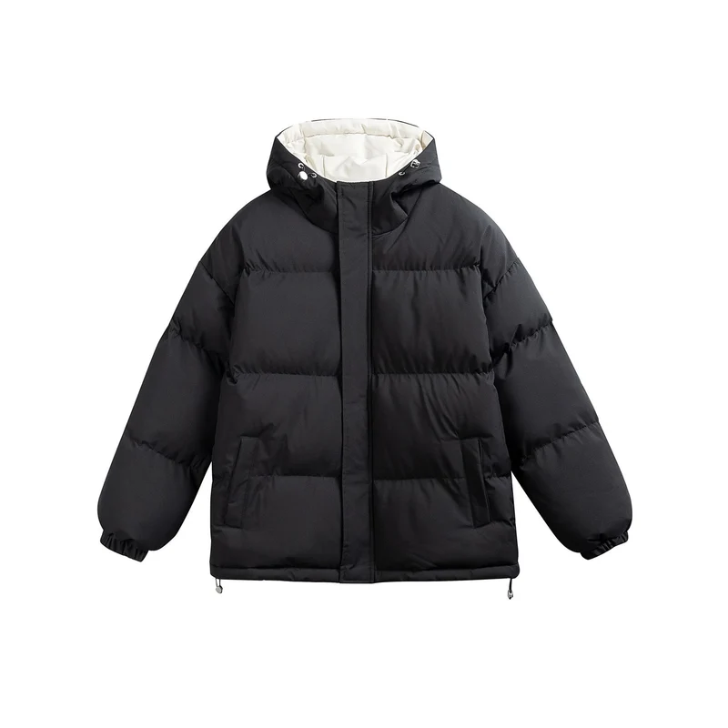 Damen Wattierte Kapuzen‑Steppjacke im Oversize‑Pufferschnitt mit Tunnelzugbund Nord Taschen