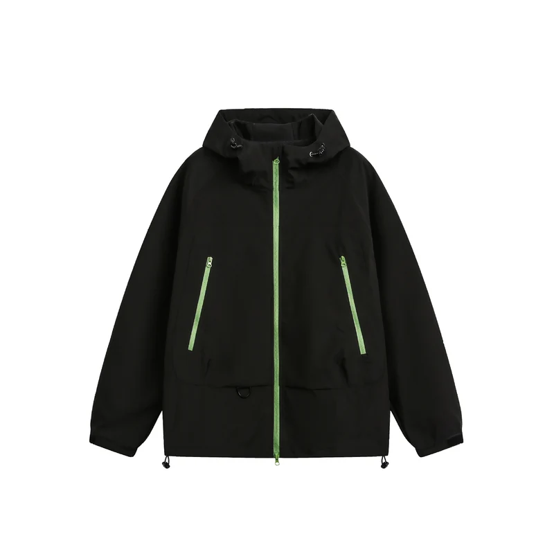 Damen Wasserdichte Softshell‑Regenjacke mit Kapuze, verstellbarem Saum und kontrastierenden Reißverschlüssen Nord Taschen