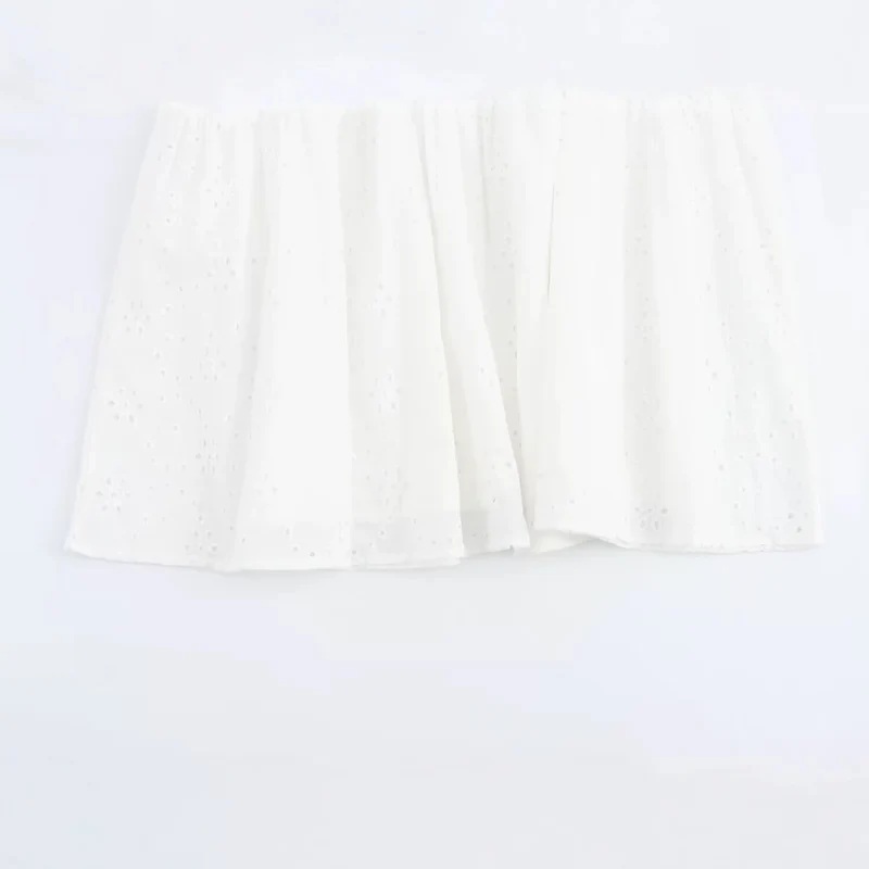 Damen Broderie-Anglaise Hemdblusenkleid mit Stufenrock Nord Taschen