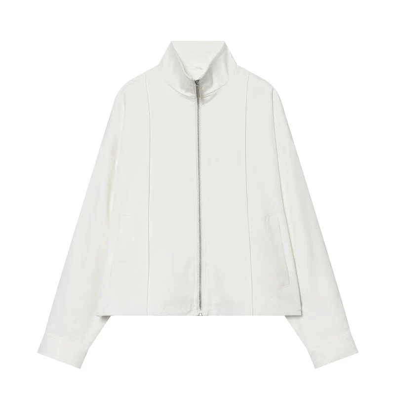 Damen Boxy-Zipjacke aus technischem Stretch mit Stehkragen Nord Taschen