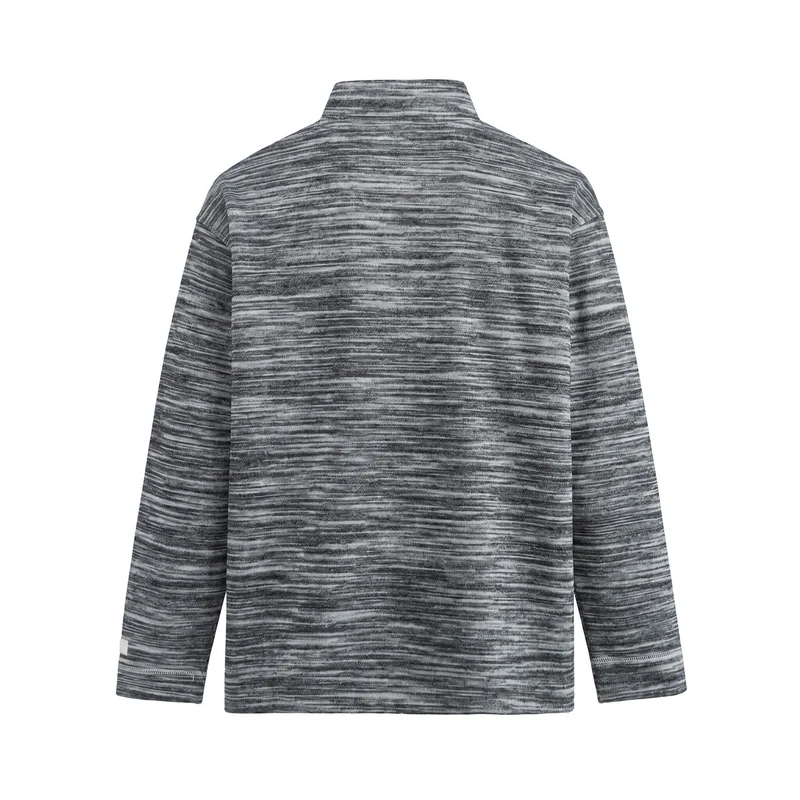 Herren Strukturierter Henley-Strickpullover mit Stehkragen und Melange-Struktur Nord Taschen