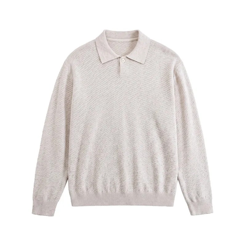 Herren Strick-Poloshirt mit strukturiertem Garn und relaxed Fit Nord Taschen