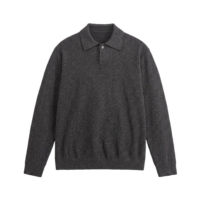 Herren Strick-Poloshirt mit strukturiertem Garn und relaxed Fit Nord Taschen