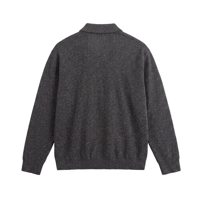 Herren Strick-Poloshirt mit strukturiertem Garn und relaxed Fit Nord Taschen