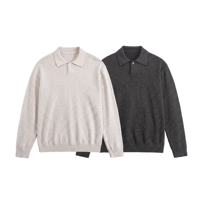 Herren Strick-Poloshirt mit strukturiertem Garn und relaxed Fit Nord Taschen