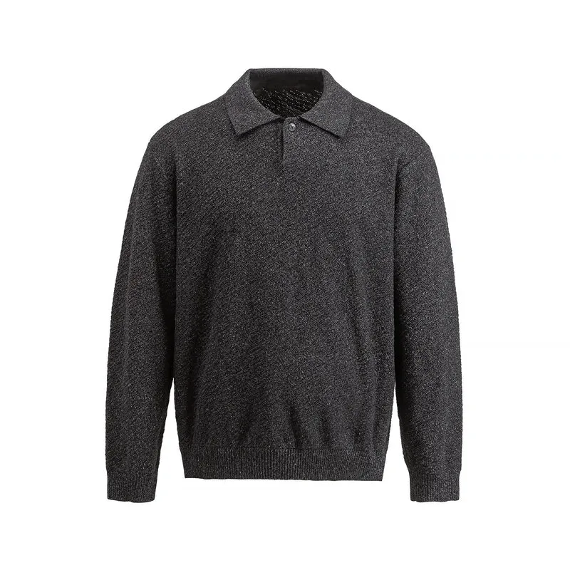 Herren Strick-Poloshirt mit strukturiertem Garn und relaxed Fit Nord Taschen